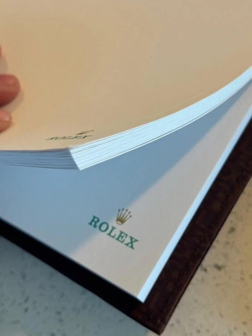 Authentic Vintage Rolex pebbled leather notebook